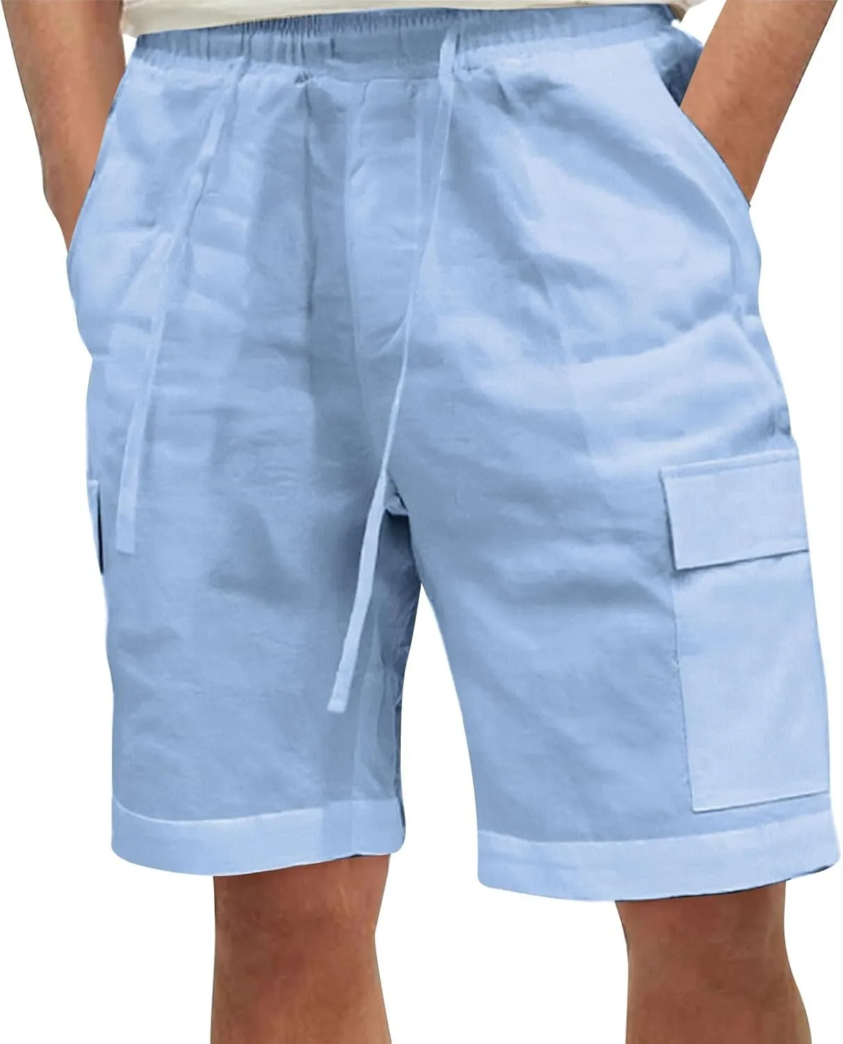 Cotton Linen Shorts for Men Casual Solid Color Baggy Shorts Breathable Pants Gym Running Thin Pants 2025 Summer