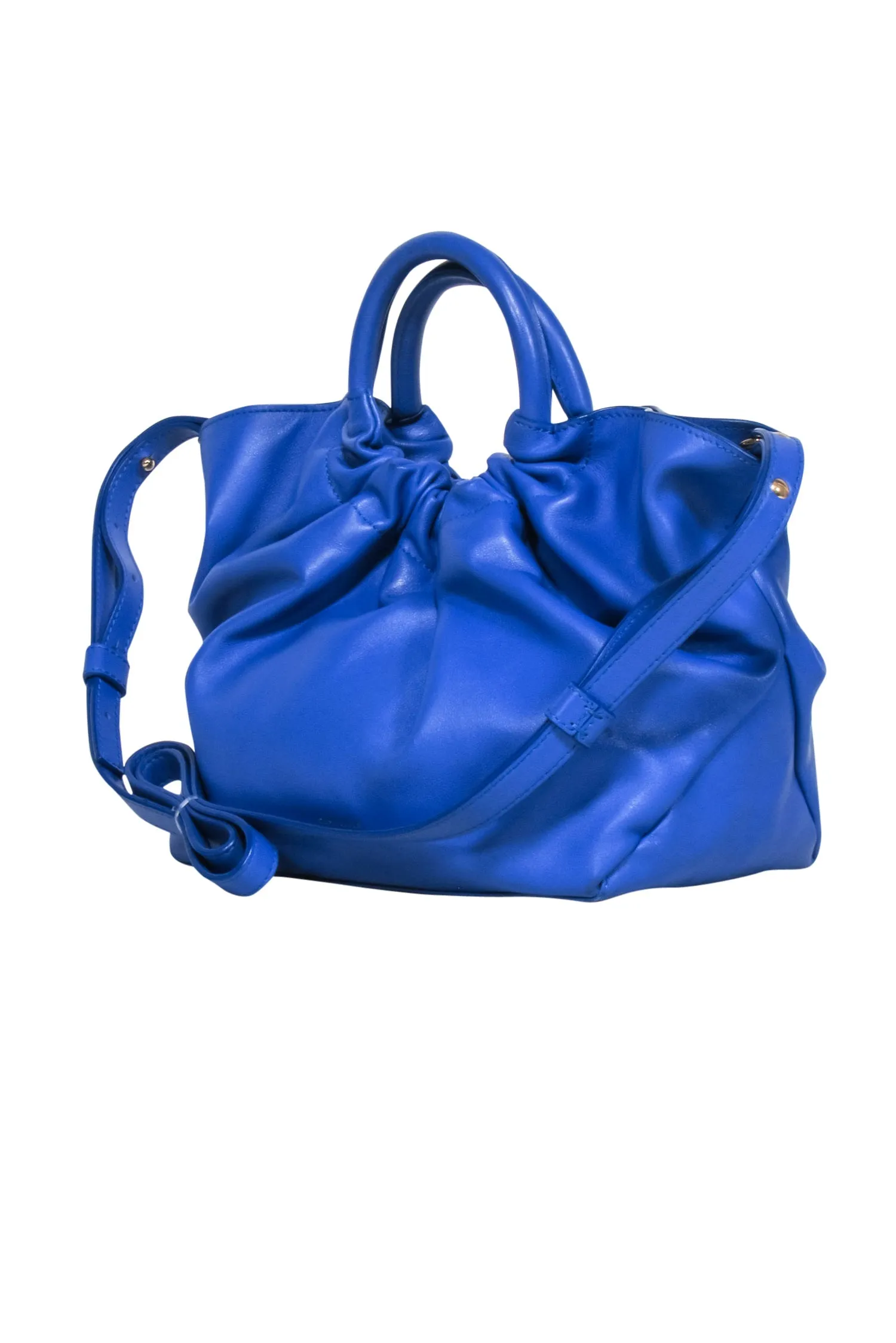 Demellier London - Royal Blue Ruched Top Mini Handbag