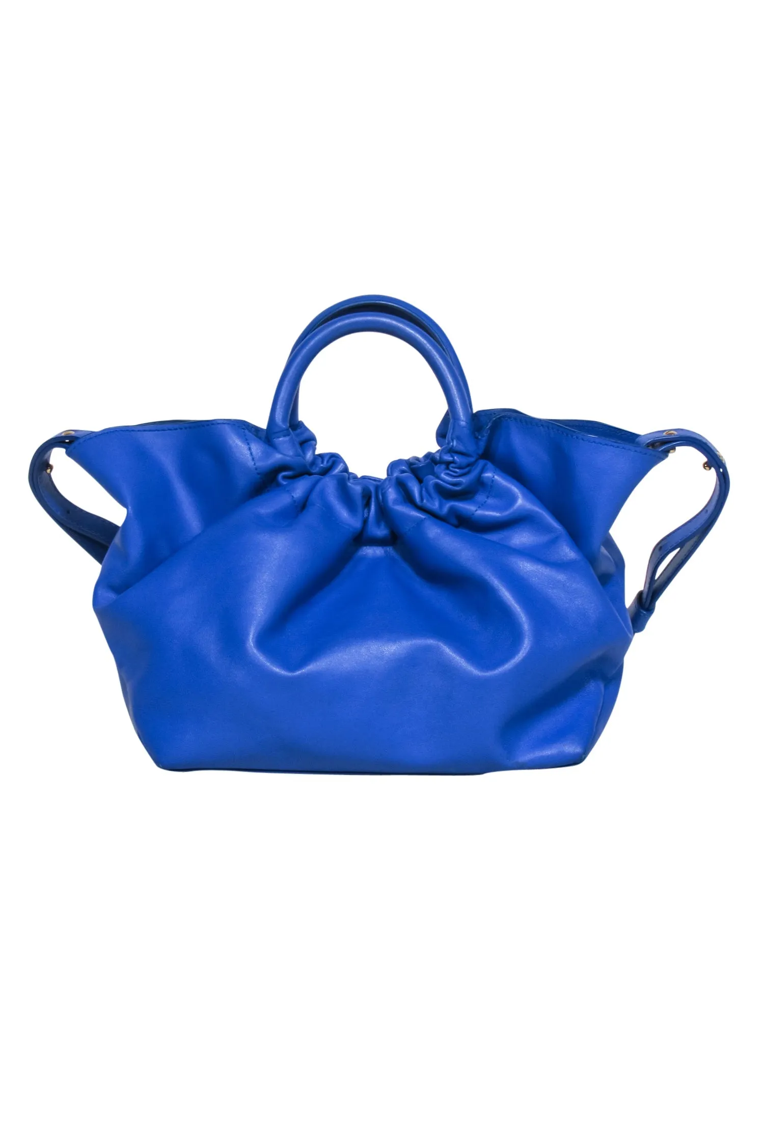 Demellier London - Royal Blue Ruched Top Mini Handbag