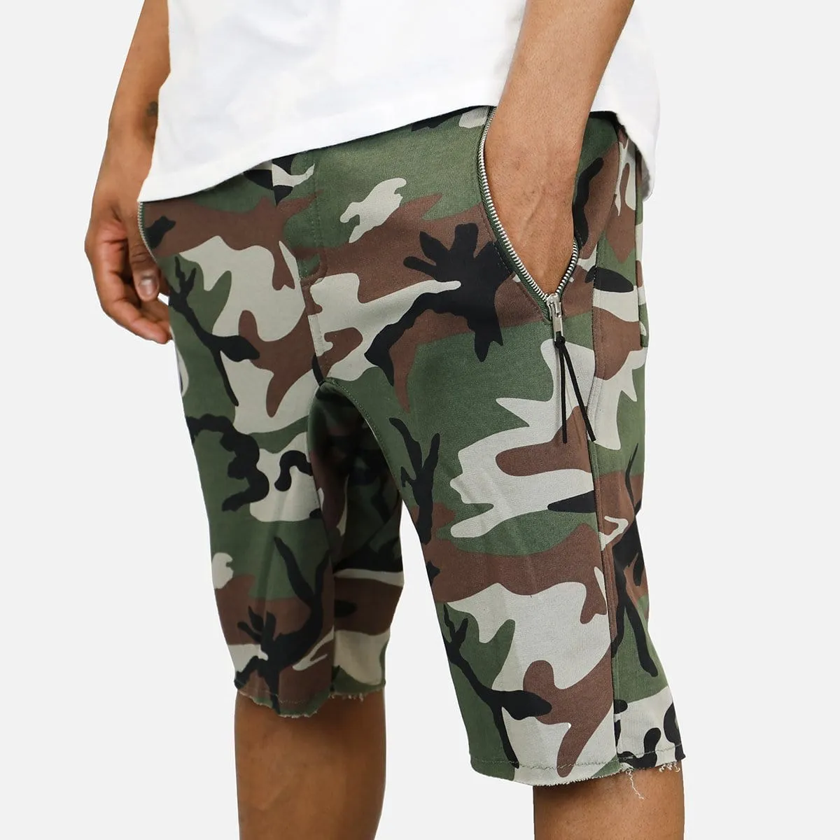 DH Essentials SLIM FIT ZIP POCKET FLEECE SHORTS