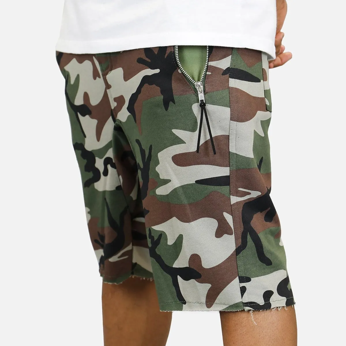 DH Essentials SLIM FIT ZIP POCKET FLEECE SHORTS