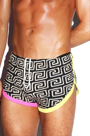 Mediterranean Shorty Running Shorts- Black