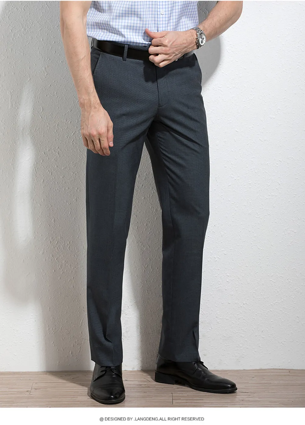 Men's Formal Suit Pants Regular Fit Trousers