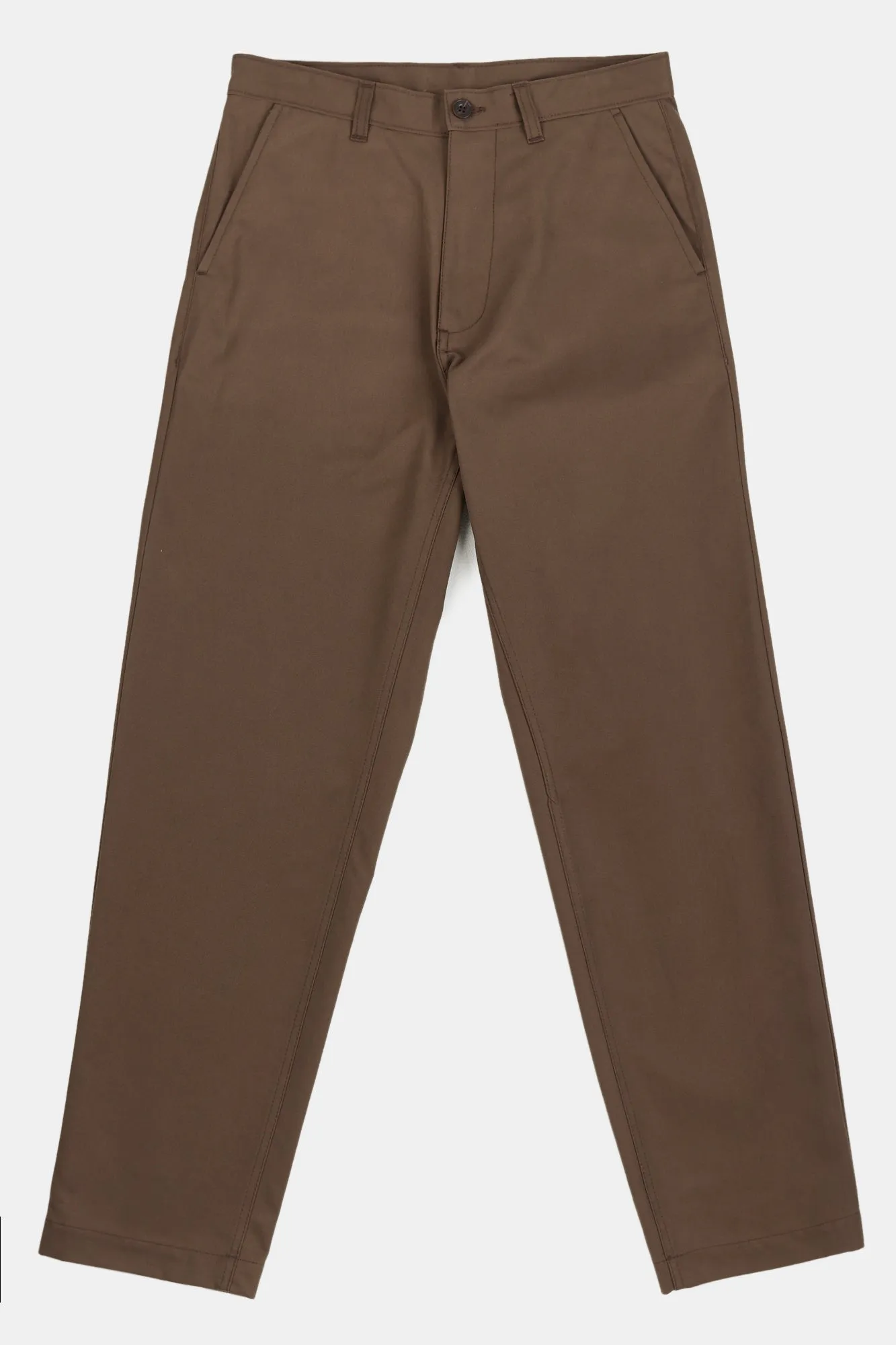 Men's Relaxed Heavyweight 100% Cotton Twill Chinos - Brown