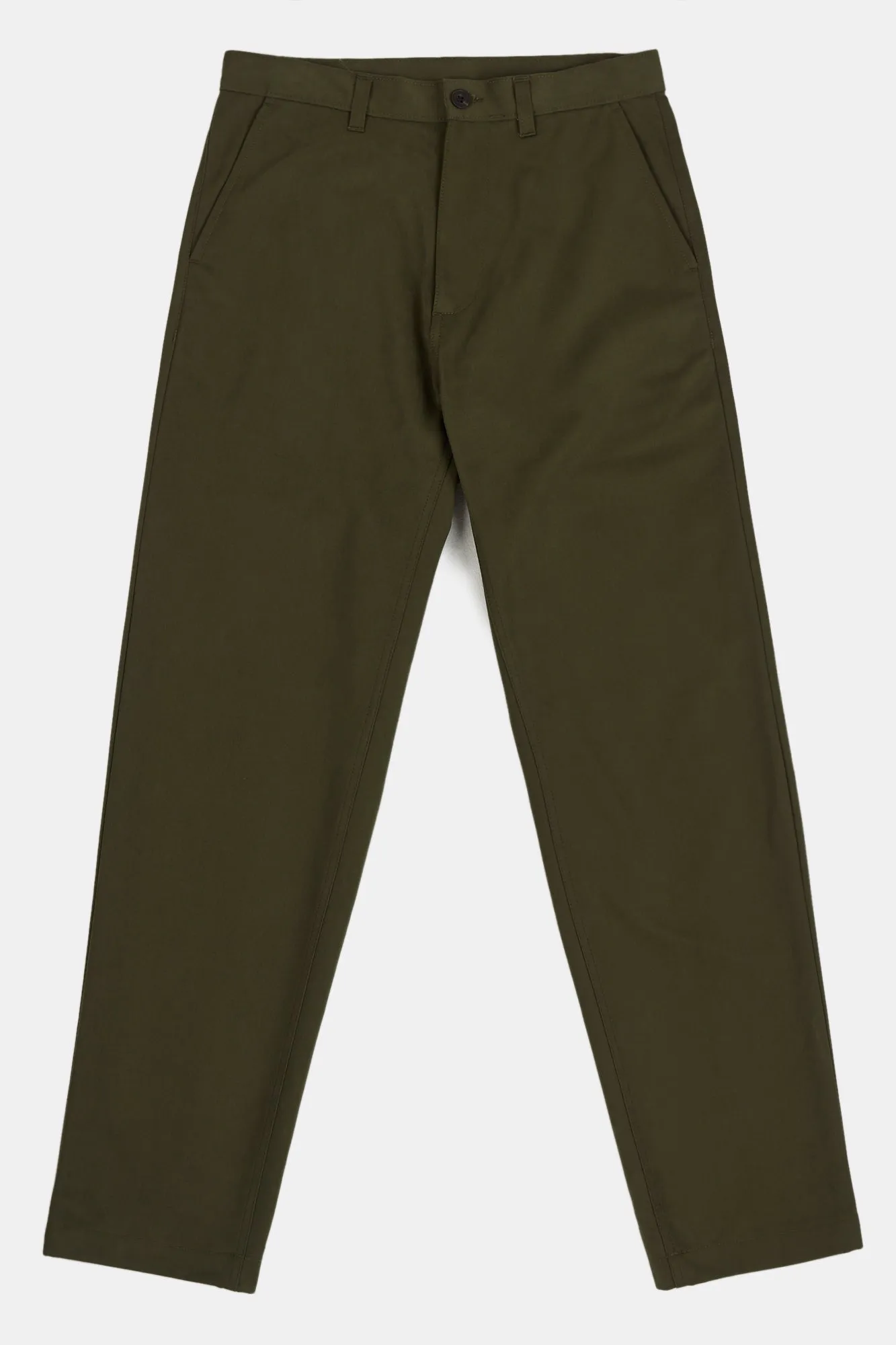 Men's Relaxed Heavyweight 100% Cotton Twill Chinos - Olive