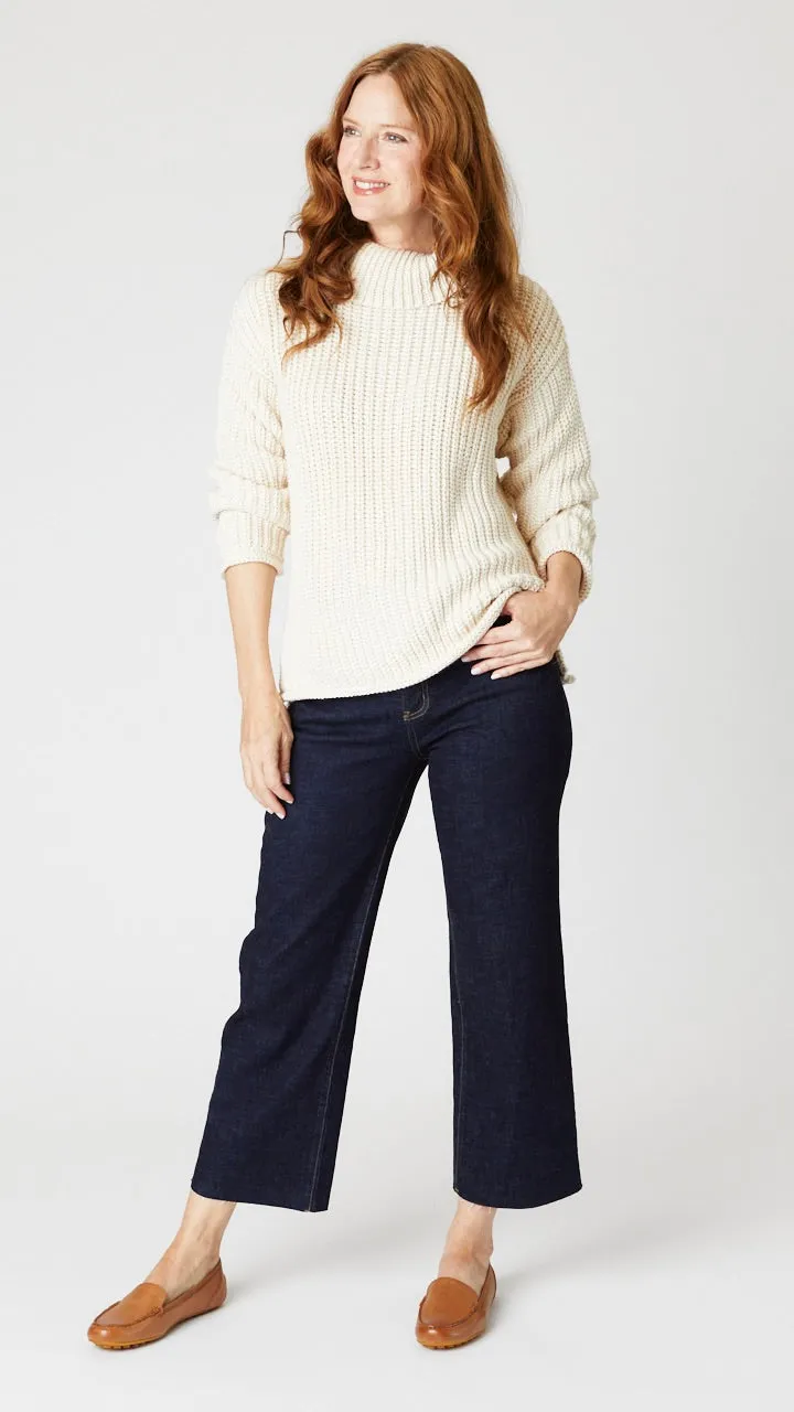 Rustic Cotton Hand knit Turtleneck Sweater
