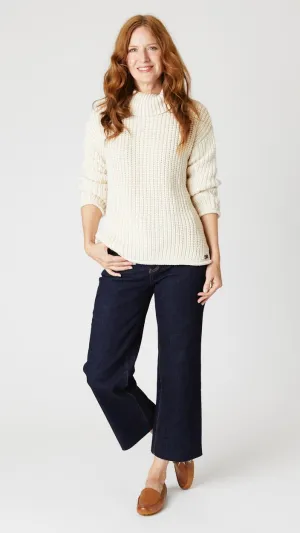 Rustic Cotton Hand knit Turtleneck Sweater
