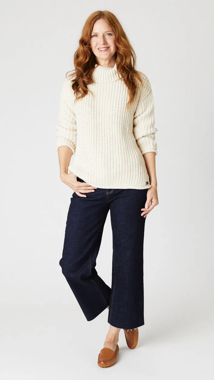 Rustic Cotton Hand knit Turtleneck Sweater