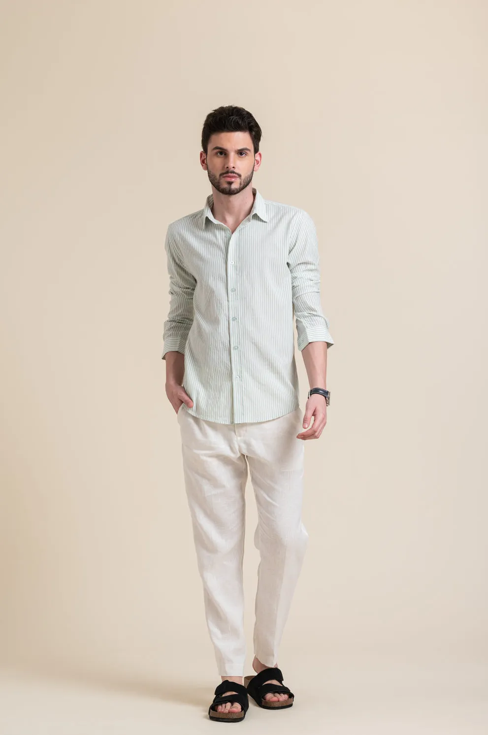 SEERSUCKER STRIPE FULL SLEEVE SHIRT