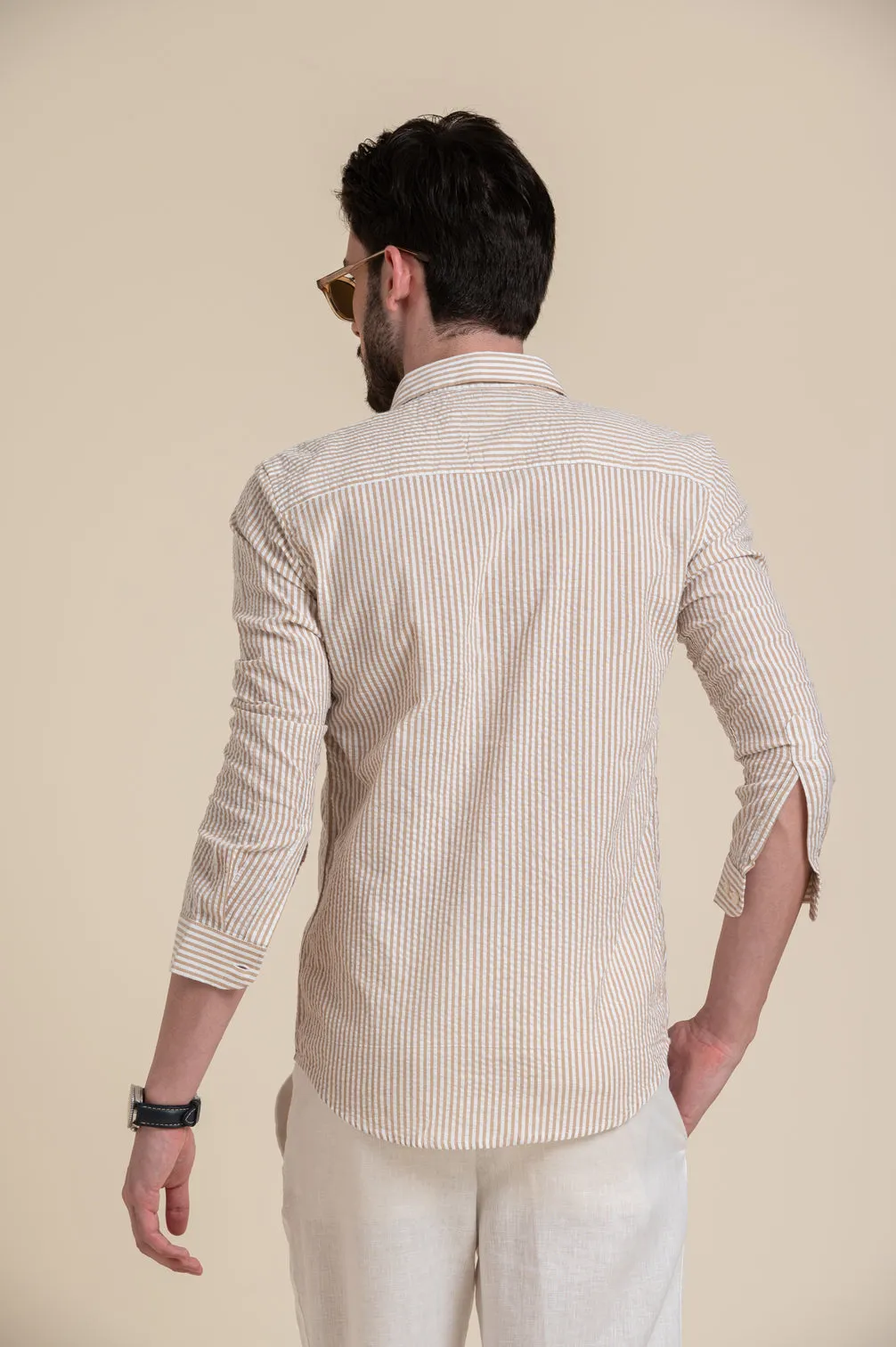 SEERSUCKER STRIPE FULL SLEEVE SHIRT