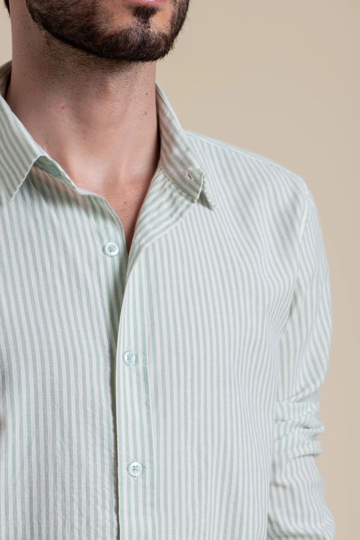 SEERSUCKER STRIPE FULL SLEEVE SHIRT