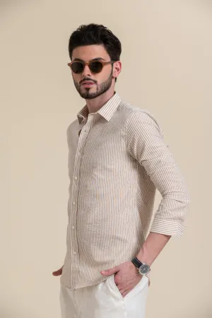 SEERSUCKER STRIPE FULL SLEEVE SHIRT