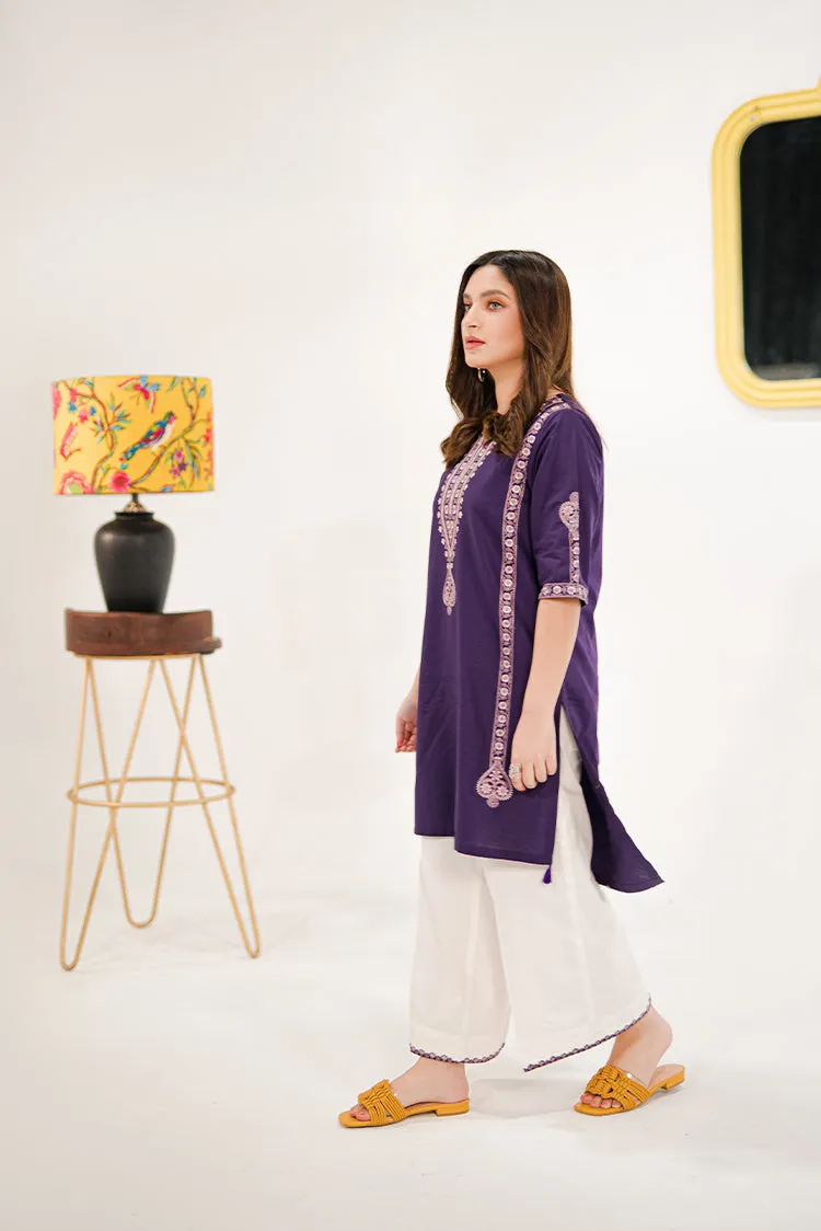 Shanyera - B4 - Irish Purple Embroidered 2-PC Lawn Suit