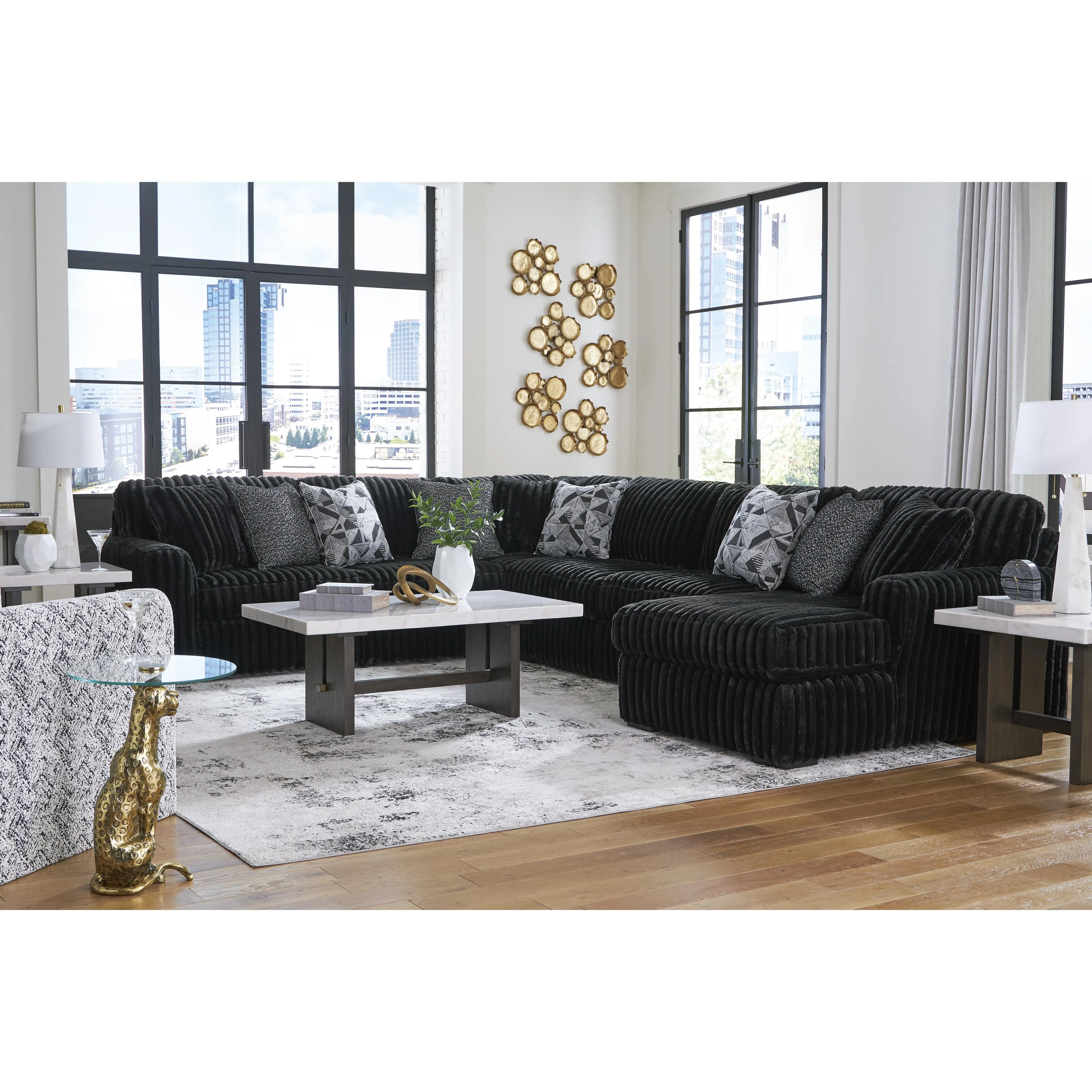 Signature Design by Ashley Midnight-Madness Fabric 4 pc Sectional 9810366/9810377/9810334/9810317