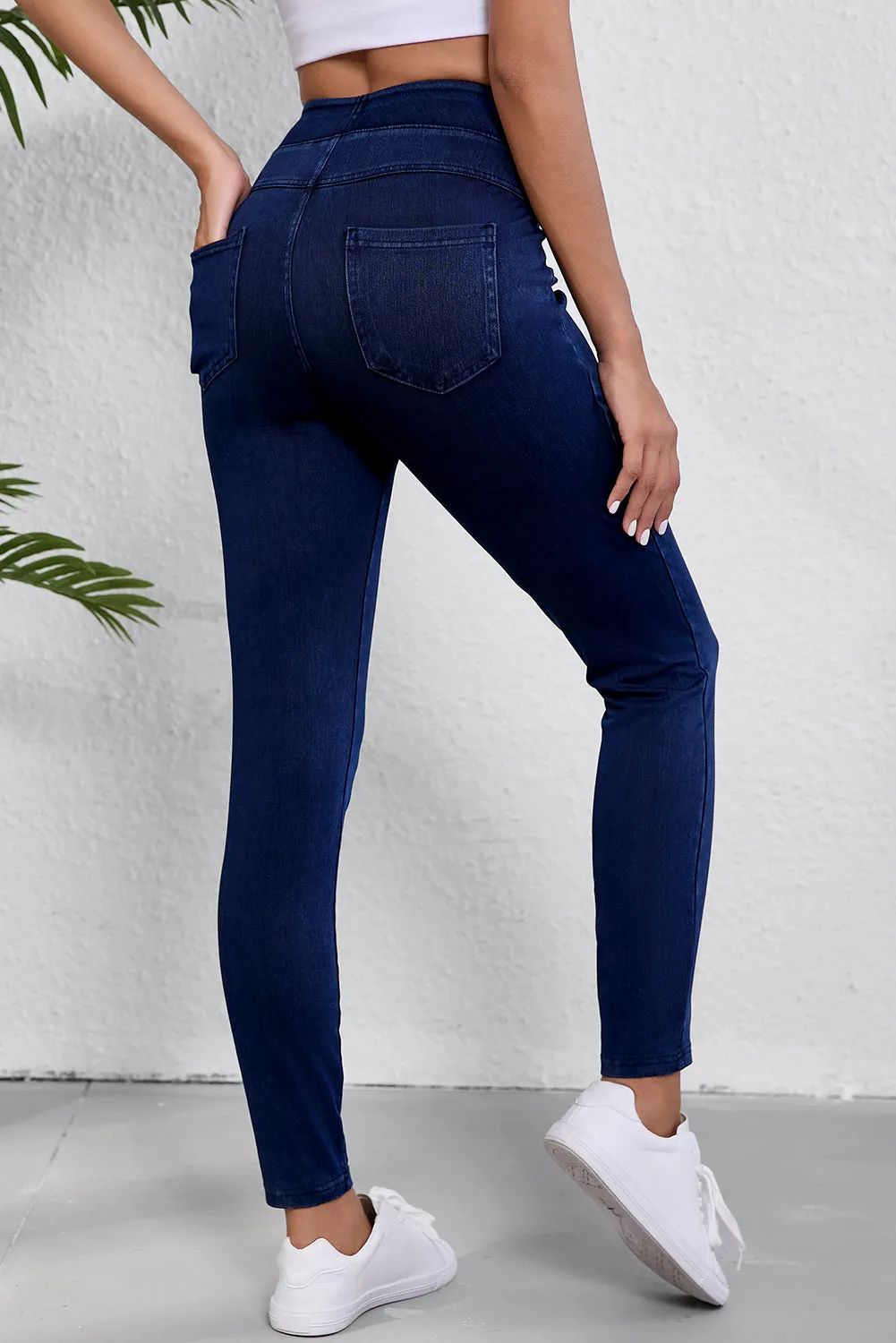 Solid Color High Waist Stretchy Slim Fit Jeggings