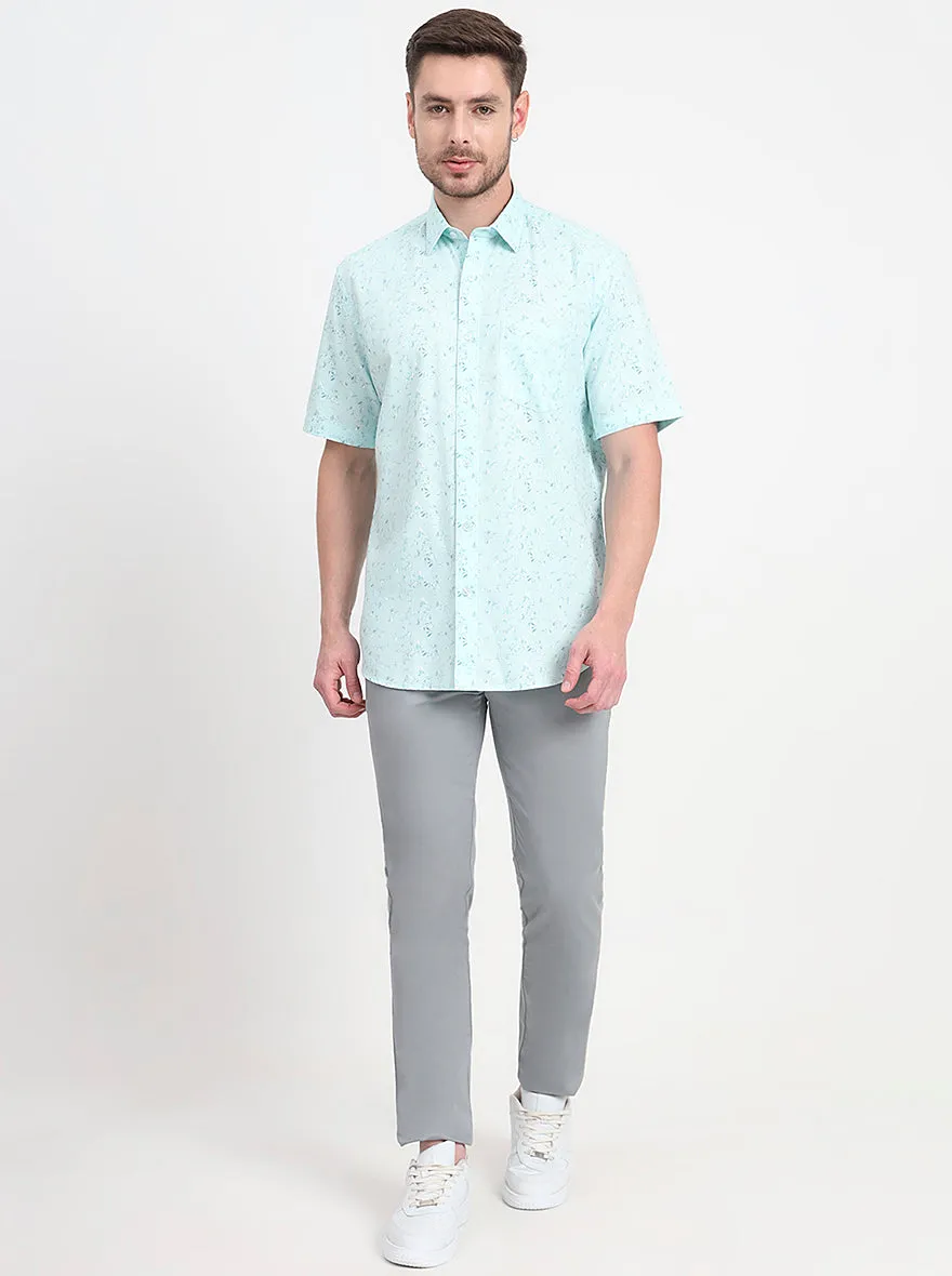 Steel Grey Solid Slim Fit Casual Trouser | JadeBlue