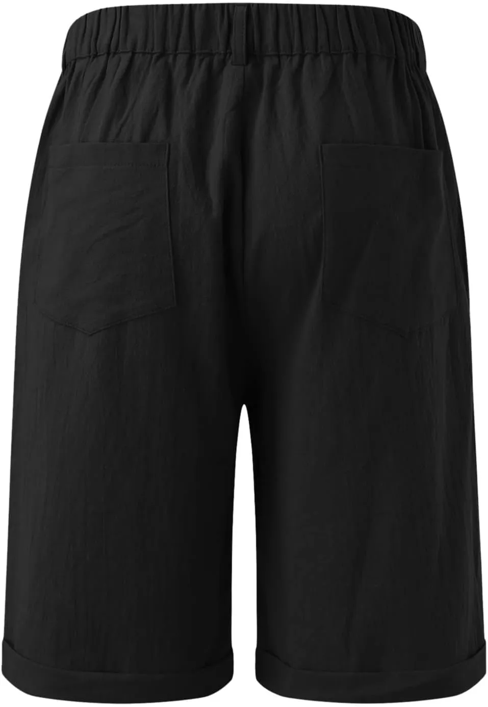 SUWBMHWE Cargo Shorts Men Mens White Linen Khaki 5 Inch Slim Fit Elastic for Inseam Regular Waist Men's Everyday Wear