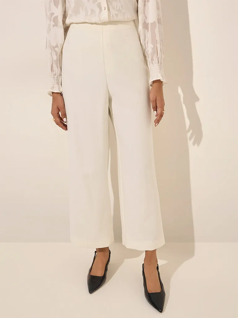 Wardrobe Ivory High-Rise Flared Trousers
